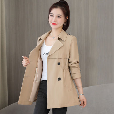 2022 new pattern Windbreaker Waist temperament Show thin Drape Little spring and autumn lady man 's suit coat