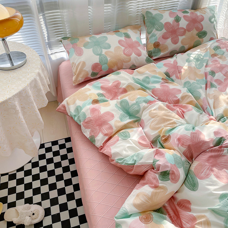 Set di lenzuola in puro cotone con stampa floreale per letti_voghion.com