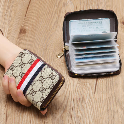  New Card Holder Women's Zipper Fashion Driver's License Card Holder Small Coin Purse Men's Credit Card Card Holder Factory Goods