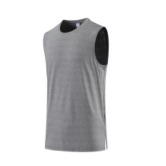 Men's Quick-Dry Tank Top Sports Top 2023 Summer Solid Color Crew Neck Running Top Fitness Top Basketball Shooting Top