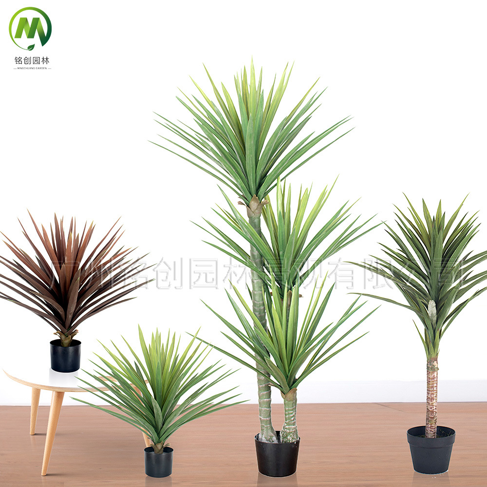 Planta Artificial de Agave Tropical para Desierto, Planta Verde en Maceta, Bonsái Grande Nórdico, Planta Artificial de Hierro y Sisal image 1