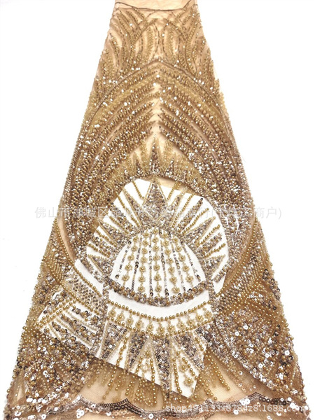Gaoding industria pesada perlas tubo bordado tela de moda europea y americana vestido de boda sexy cena vestido de moda tela