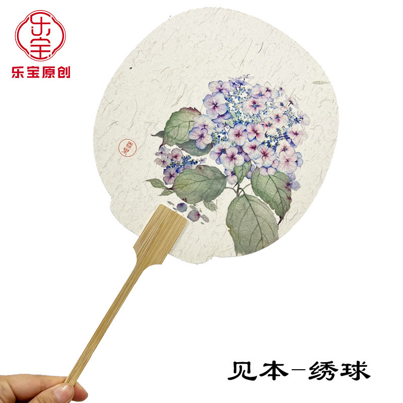 蓮団扇、古扇、書道創作扇、白漆扇、ライスペーパー増粘蓮扇、中国画創作扇|undefined