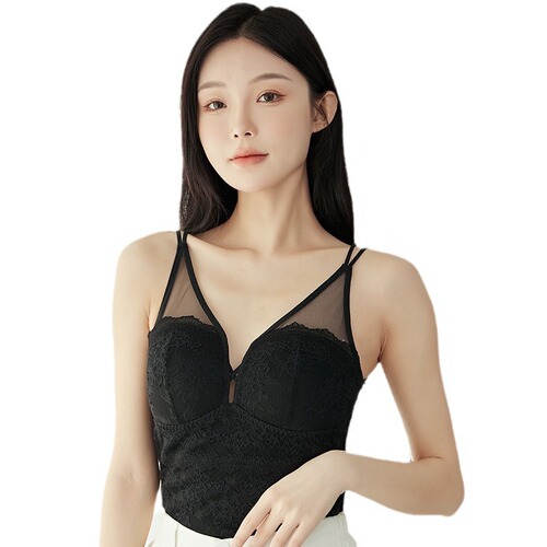 Women's winter thickened thermal underwear with velvet vest with chest pad and body shaping women's body slim vest chest support