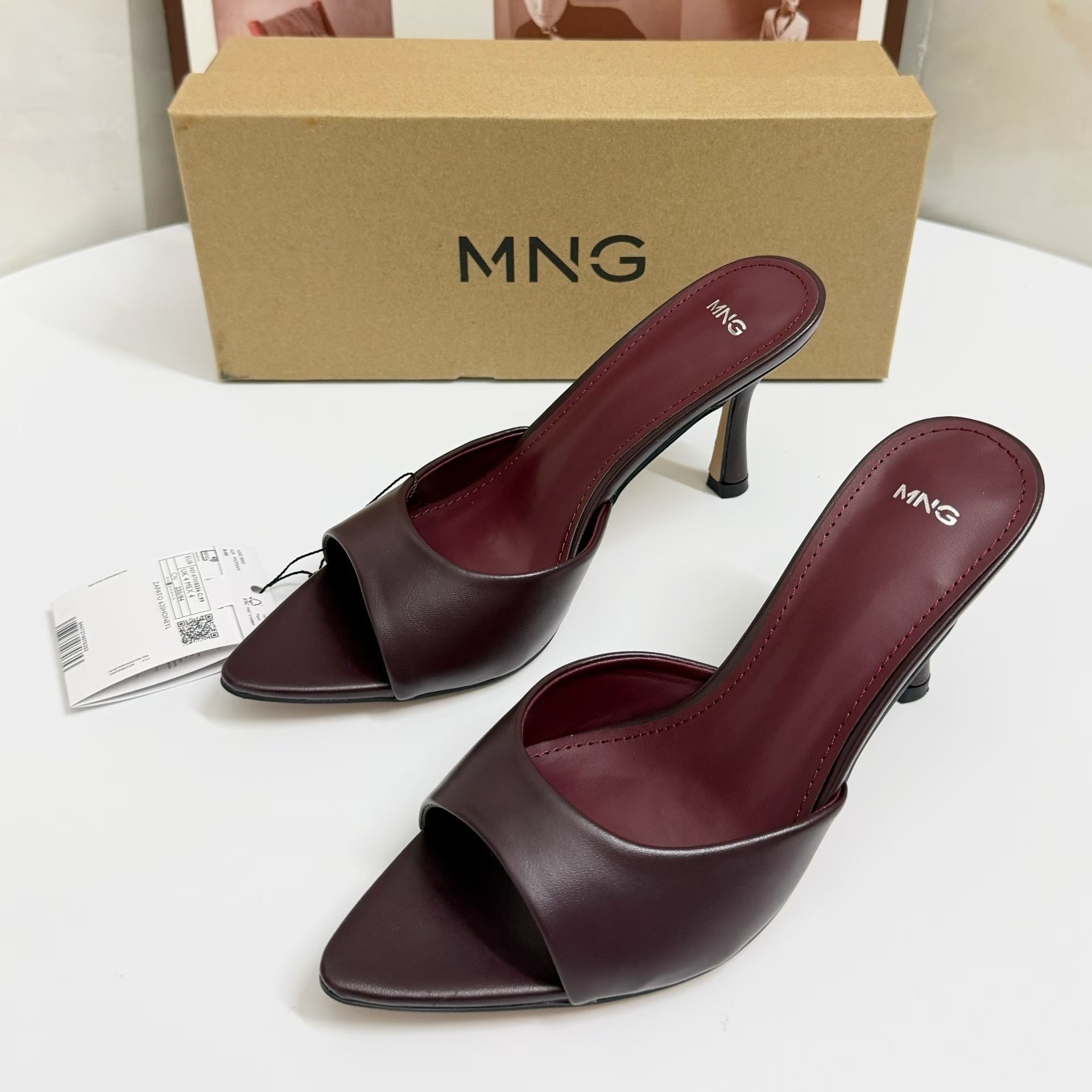 Fashionable mule pointed-toe open toe stiletto heels for work and office, Collection Year 2026, suitable for outdoor wear, plus size