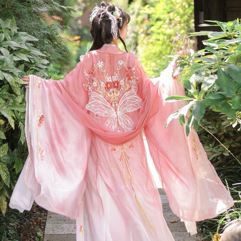 汉服女中国风原创汉元素大袖衫刺绣全套仙气飞花令秋季诃子裙唐制|undefined