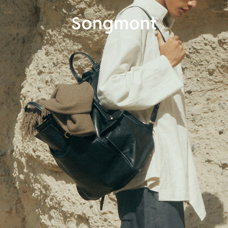 Songmont山下有松循迹系列大号双肩包无性别真皮植鞣皮16寸电脑包|undefined