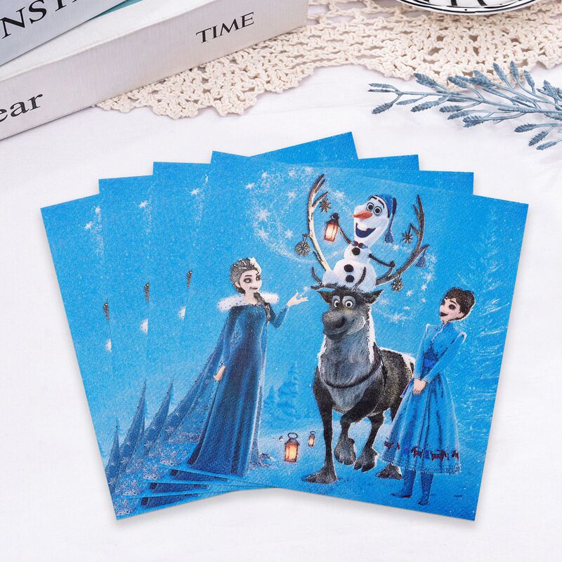 国境を越えたプリントのアナと雪の女王のホリデーパーティー使い捨てペーパータオルホテルパーティーレストランナプキン正方形のペーパータオル|undefined