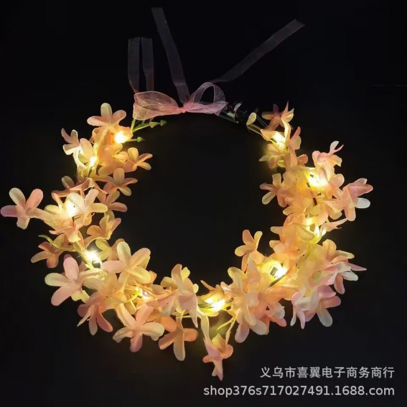 Guirnaldas luminosas transfronterizas Hawaian Hairband Scenic Spot Night Market Plaza mejor vendida transfronterizas Fabricantes de anillos al por mayor
