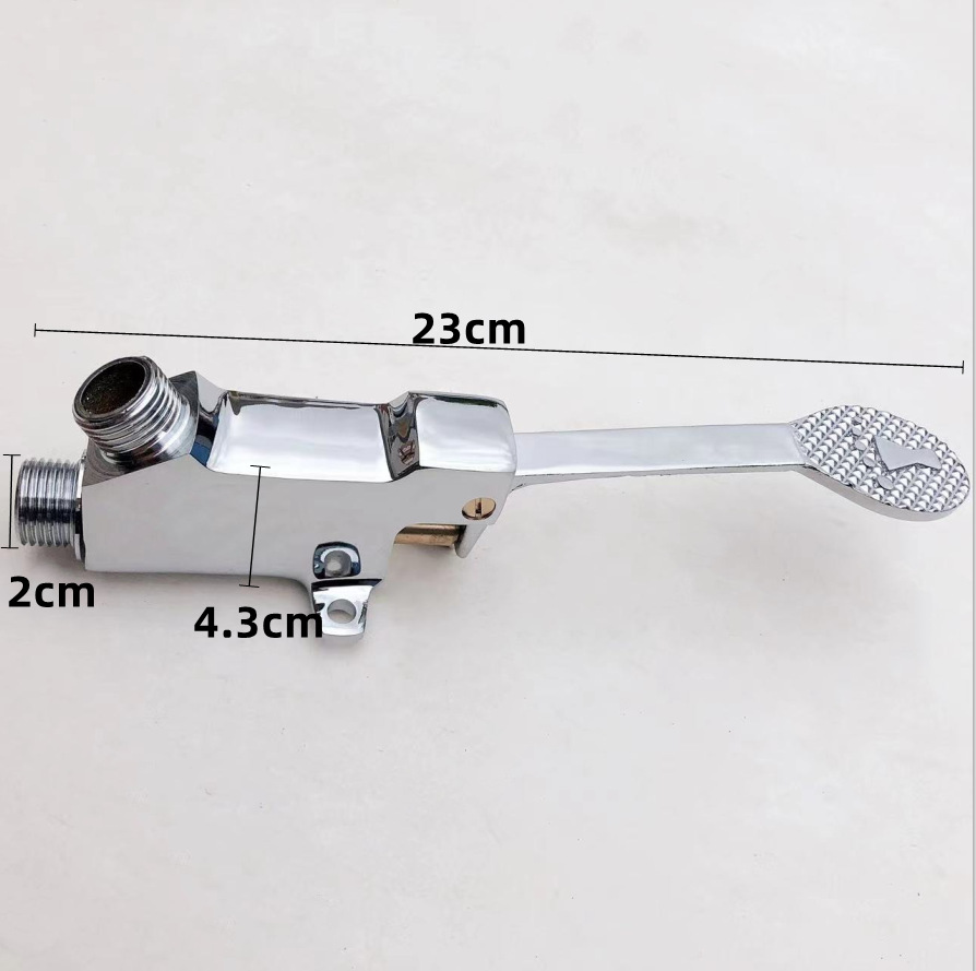 Copper foot pedal horizontal washbasin faucet, public health faucet, laboratory foot pedal faucet Item Picture