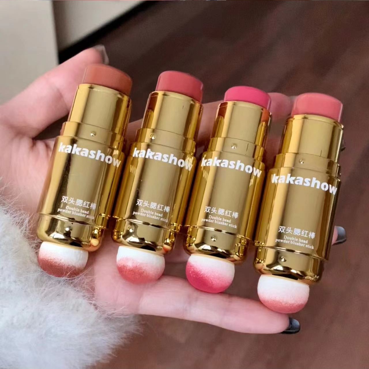 kakashow Korean double-headed blush bar, 8 a.m. Pseudo no-makeup Summer, long-lasting natural and radiant complexion for women wholesale undefined
