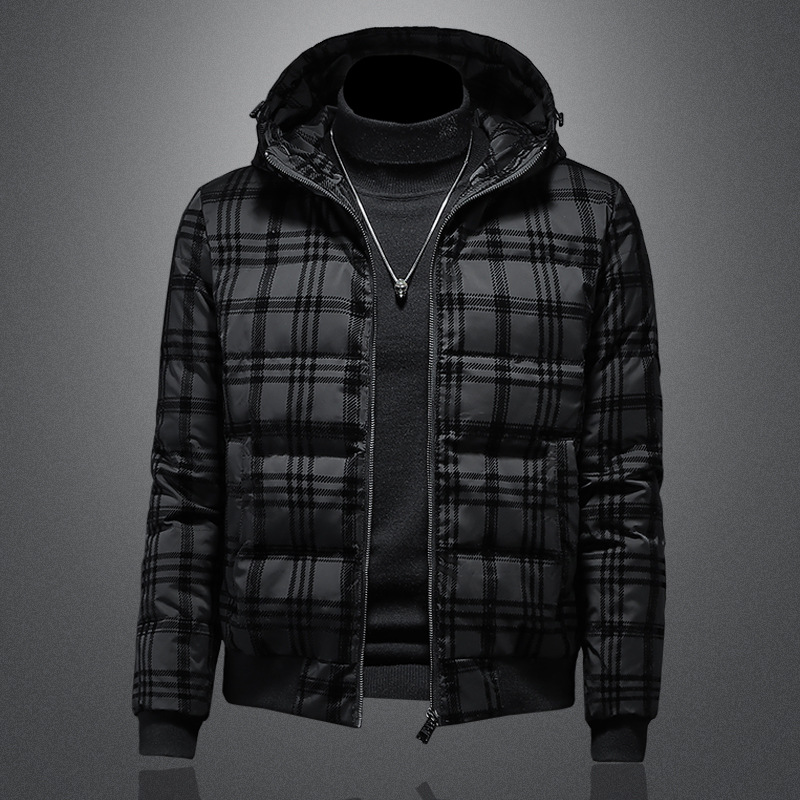 Herrenbekleidung Winter hochwertige Kapuzenjacke aus 90% weißer Ente für Herren Mode lässig warme Jacke Y9988_voghion.com