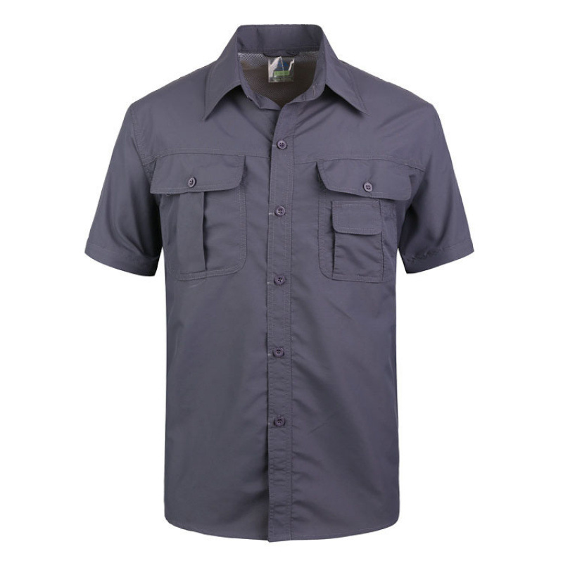 Camisa de secado rápido para exteriores, ropa fina de secado rápido para hombre, traje de manga corta desmontable para mujer, LOGO bordado