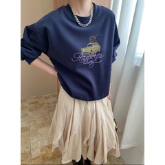 司南 小众设计感 美式卡通趣味汽车印花圆领宽松休闲卫衣 SN8085