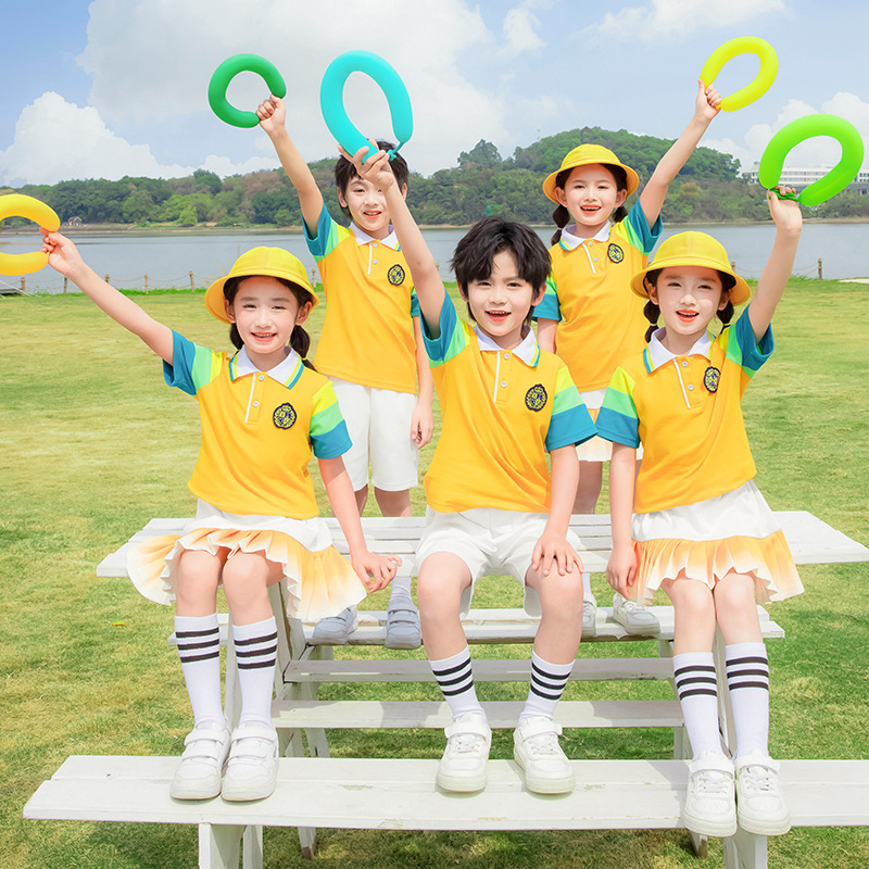 Children's performance uniform for kindergarten summer dress, primary school graduation photo, school uniform, children's singing class uniform, summer rainbow