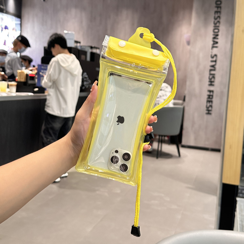 国境を越えた3本の密封された携帯電話防水袋は、タッチスクリーンの水泳エアバッグを漂流して首をかける防水携帯電話カバーを透明にすることができる|undefined