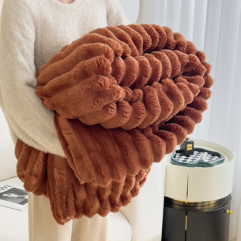 Conejo mantas de peluche invierno engrosado mantas de cubierta mantas de sofá de oficina siesta mantas de peluche invierno mantas de mantas mantas de sopa