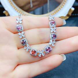 工厂批发爆款天然尖晶石手链S925银镶嵌主石4*5热销欧美一件代发