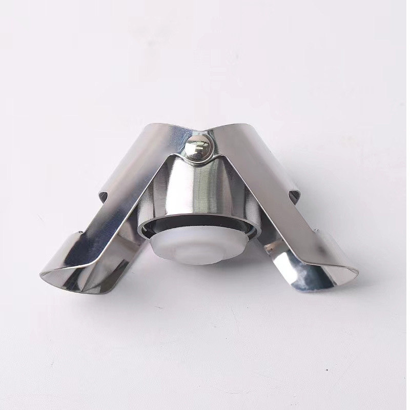 은색 광택 스테인레스 스틸 샴페인 스토퍼 - 짧은 캡