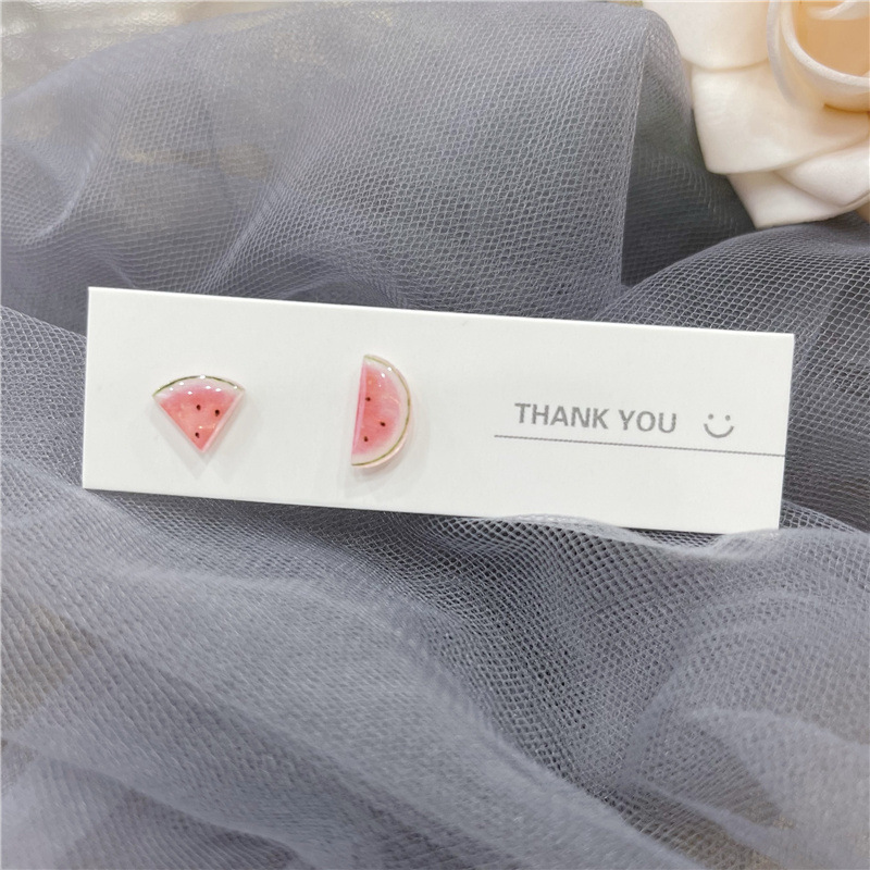 10g Weight Ear Studs Classification 1 Pair Quantity Daily Occasion ceramics Material Rabbit, Flower, Watermelon Pattern Women's Gender Cute, Sweet Style 1 Pair Cute Sweet Rabbit Flower Watermelon Ceramics Ear Studs 5