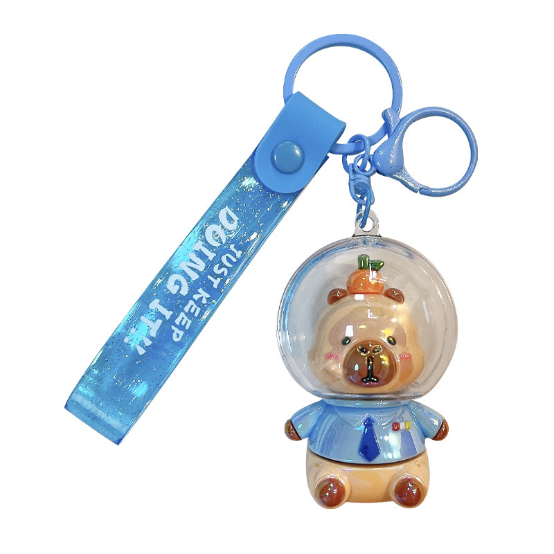 漫画スペースカピバラ電気メッキカピバラキーホルダーかわいいバッグペンダント人形カップルペンダント小さなギフト|undefined