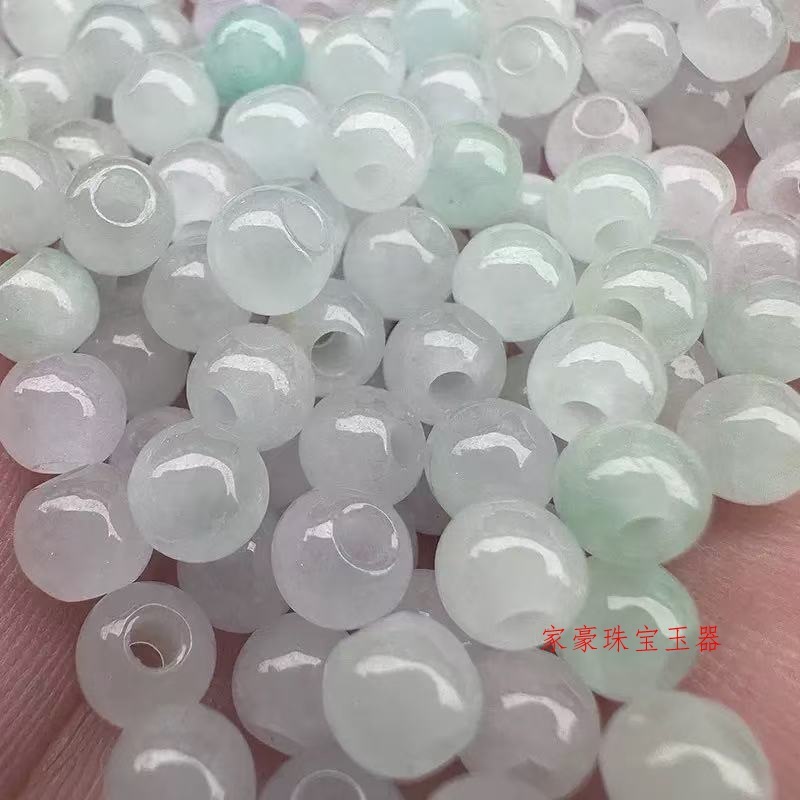 ミャンマー翡翠隔珠氷種翡翠大孔散珠6m玉玉玉玉玉玉diyネックレスブレスレット尾珠|undefined