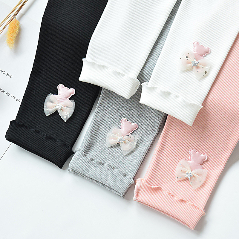 女童打底裤春秋薄款精梳棉九分裤儿童裤子夏天宝宝中小童外穿长裤