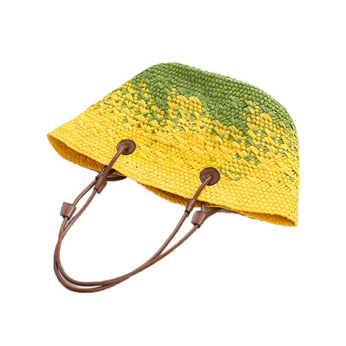 Luo Family Large Capacity Tote Woven Bag Fashionable Vine Woven Handbag Handmade Woven Travel Shopping Bag Manufacturer