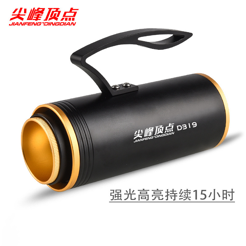 尖峰頂點D319釣魚燈四光源夜釣燈戶外大功率led 垂釣工作燈紫光燈