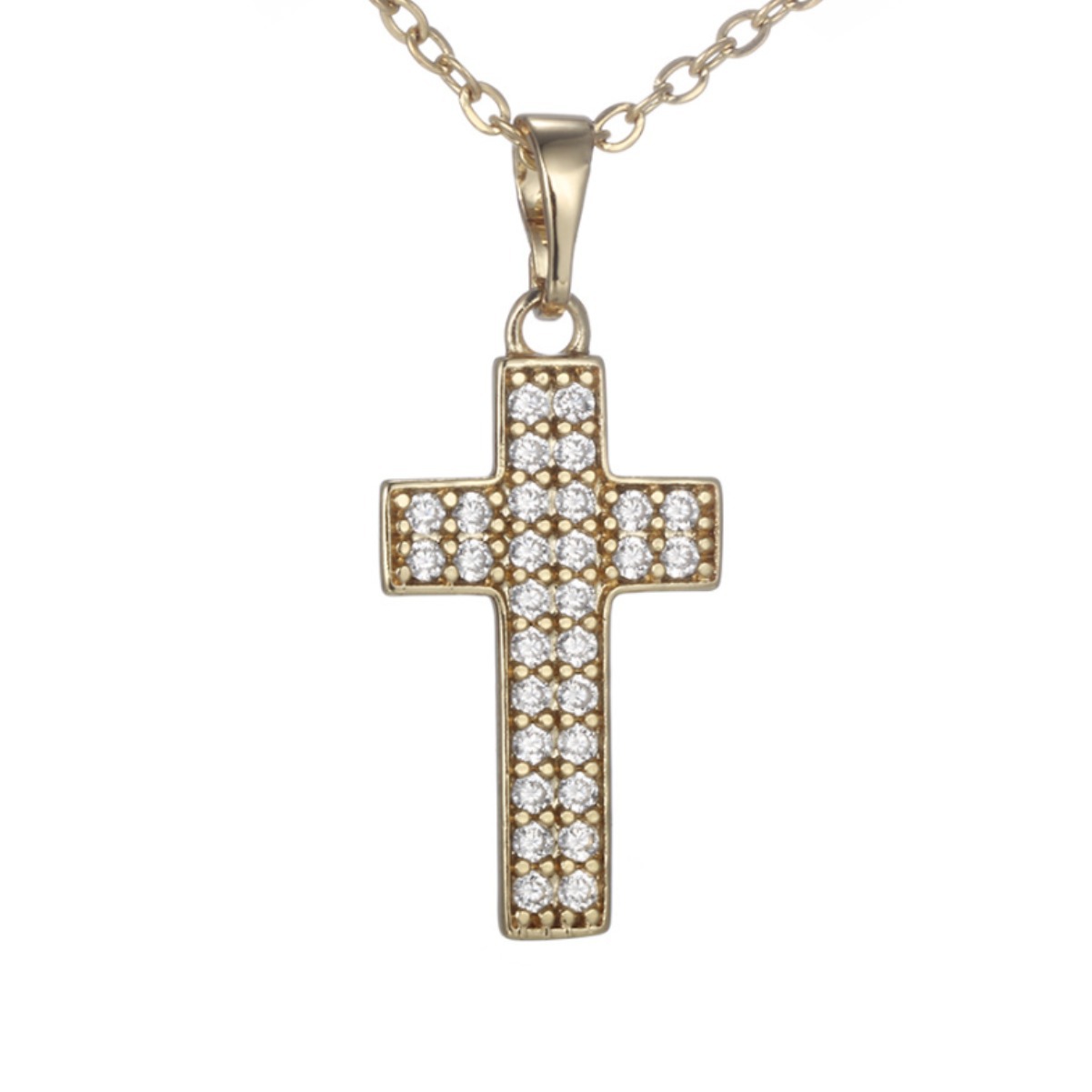 Xuping Europa y América suministro de comercio exterior personalidad de aleación de hip-hop chapado en oro colgante de diamante completo personalidad collar de hombre y mujer