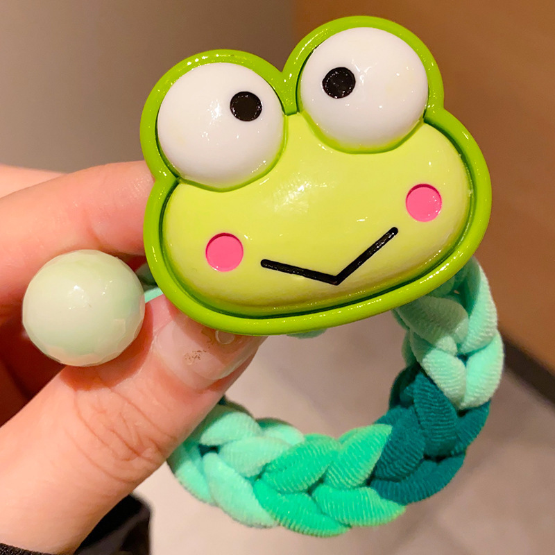 15#개구리 땋은 머리끈 - 부드러운 플라스틱 버전