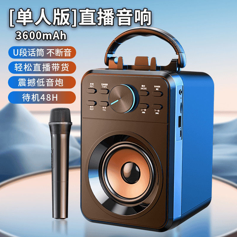 家庭k歌蓝牙音箱家庭专业麦克风直播唱歌通用手提便携音响卡拉OK|undefined
