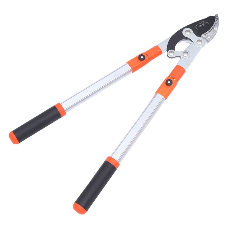 Tijeras de madera de vid verde, herramientas de jardín, fabricantes de tijeras de madera gruesa que ahorran mano de obra, tijeras fuertes puntuales, tijeras fuertes telescópicas de aleación de aluminio