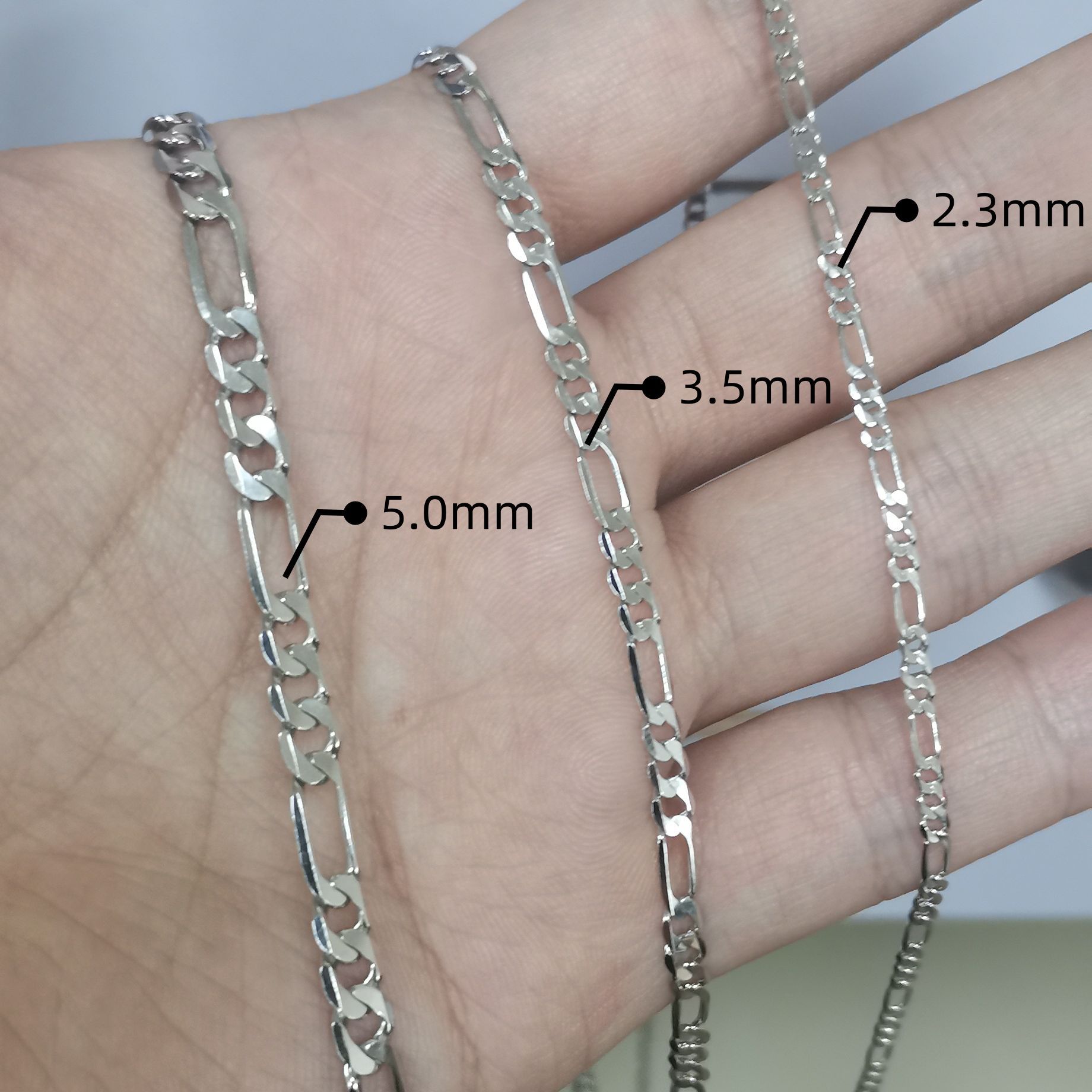 Men's Figaro Chain Necklace In 925 Sterling Silver For Men_voghion.com