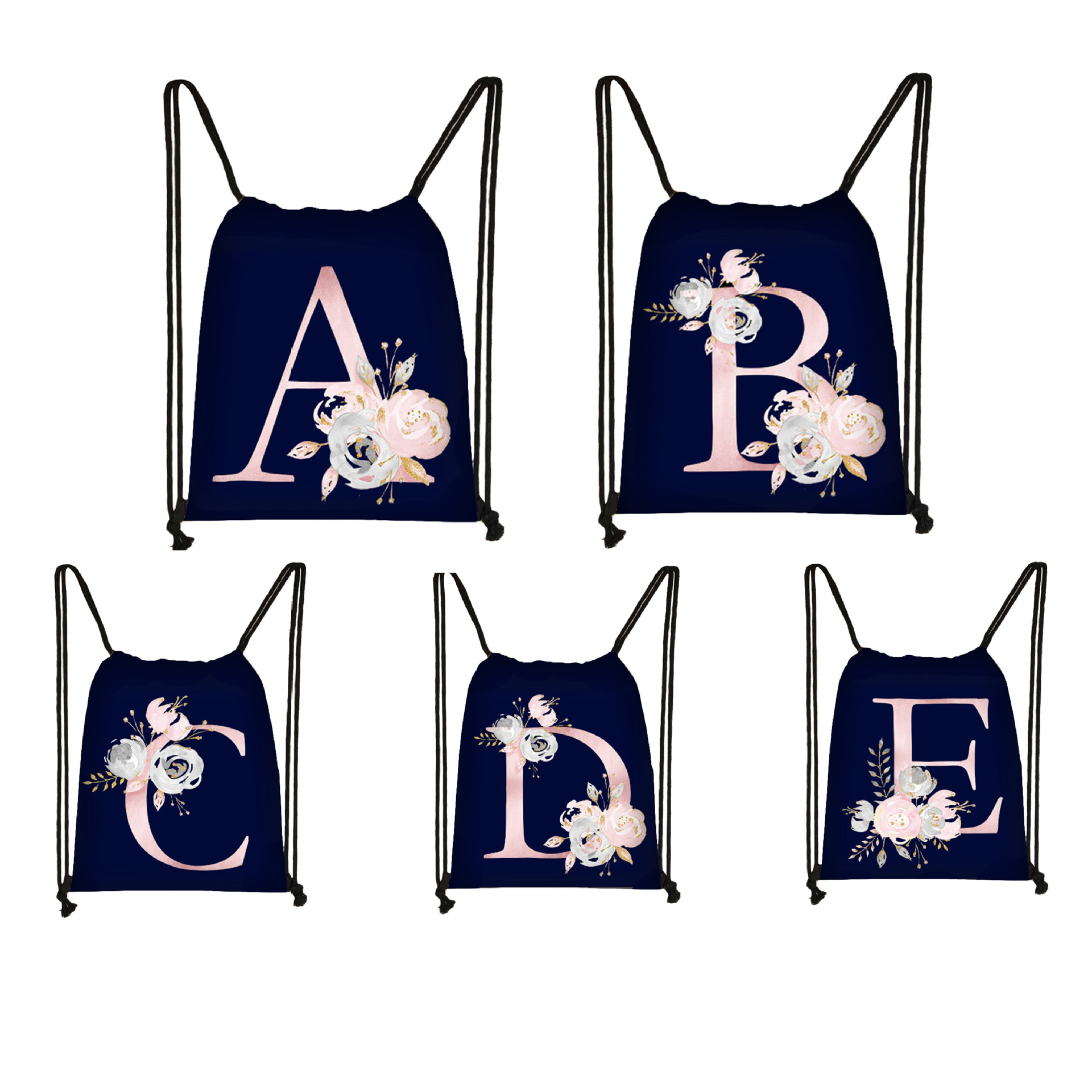 厂家字母印花学生束口袋儿童可爱大号双肩收纳包包批发可清洗便携