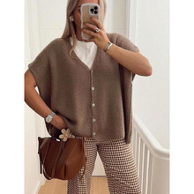 N 58953LLoose knit vest ������֯�����¿�����ͨ�羳ŷ