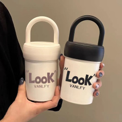 隨行咖啡杯不鏽鋼保溫杯女生高顏值簡約便攜手提保冷杯