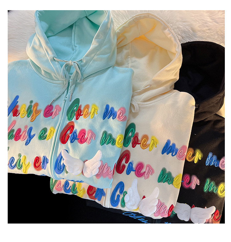 Letter Stickers Loose Couple Pullover Top Image 4