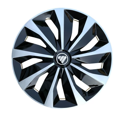 Suitable for Foton Scenery Big Lion G7G9 Monpike S K1 MP-X wheel hub cover, wheel cover, 15inch car tire cover (Hub cover) - tornado-model-in-silver-glossy-black-free-shipping-with-purchase-of-4-and-includes-tools