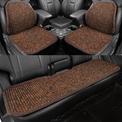 Seat cushion, seat cover, Summer Ventilation Seat Cushion, Single Piece - hand-crocheted-black-five-piece-set-premium-natural-bodhi-seed-beads
