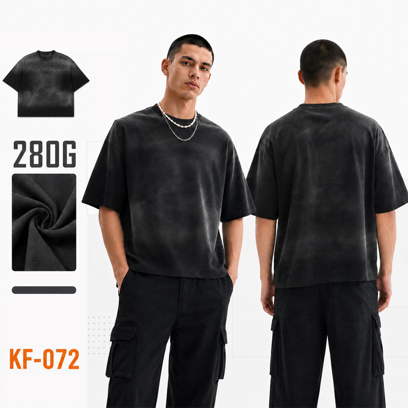 Yitai Short Wide Fit T-Shirt Heavyweight 280g Short Sleeve Boxy Fit Style Men's T-Shirt Yitai Short Wide Fit T-Shirt Heavyweight 280g Short Sleeve Boxy Fit Style Men's T-Shirt