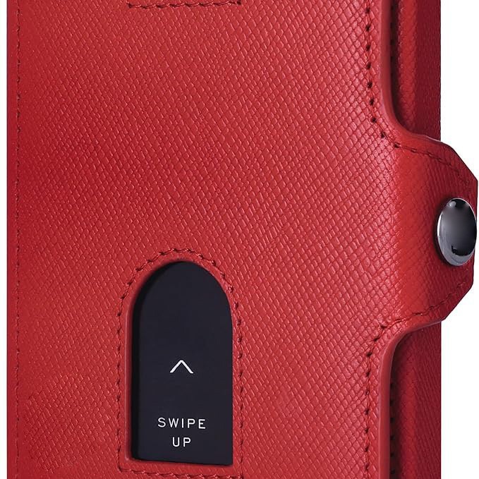 Amazon cuero RFID anti-robo bolso de tarjetas de cuero multifuncional con botón bolso de cambio de moda de negocios bolso de hombre