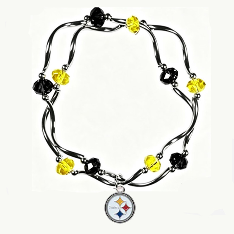 Cross-border NFL 32 football team women's crystal bracelet, creative asymmetrical design, stylish and trendy bracelet
