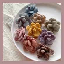 厂家6cm韩圈呢韩版手工花鞋花胸花头饰发饰配件diy布艺花朵