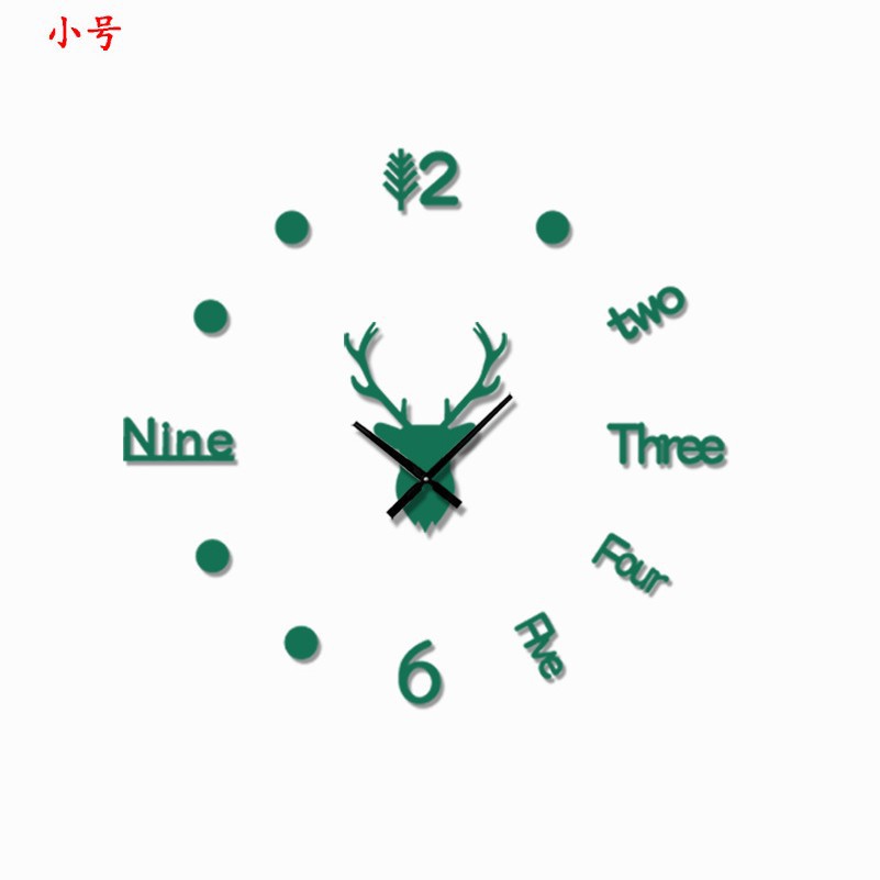 Reloj de pared creativo Ins3D con cabeza de ciervo de acrílico, decoración para sala, reloj de pared personalizado moderno/silencioso