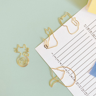 Cross-Border Direct Supply of Cartoon Cat Paper Clips in Various Shapes, Cute and Novel Shaped Paper Clips with a Fun Design