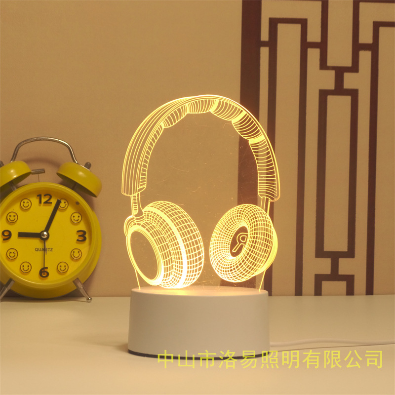 3D lámpara de noche acrílica atmósfera regalos de cabecera atmósfera lámpara de evento regalos al por mayor DIY lámpara de escritorio ideas de Navidad