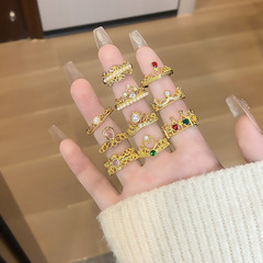 輕奢復古蕾絲皇冠小眾設計感開口戒指精緻簡約冷淡風氣質百搭指環