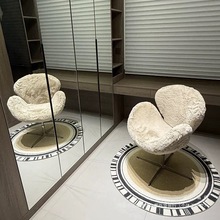 优凡匠造 天鹅椅梳妆台椅子化妆椅衣帽间卧室女生客厅旋转休闲椅