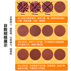 Red Sand Back Coated Flocked Sandpaper Woodworking Metal Polishing Sandcloth Grinding Disc Rust Removing Sandpaper 4-inch Round Adhesive Disc Sand